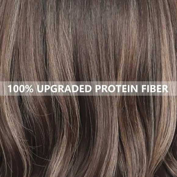 26 Inch  Wavy Ombre Brown Highlights Wig - Picture 5 of 6